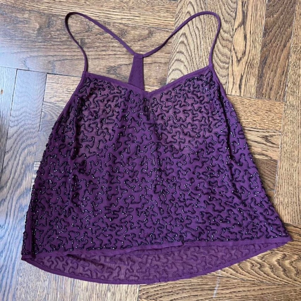 Top Shop Beaded Purple Tank